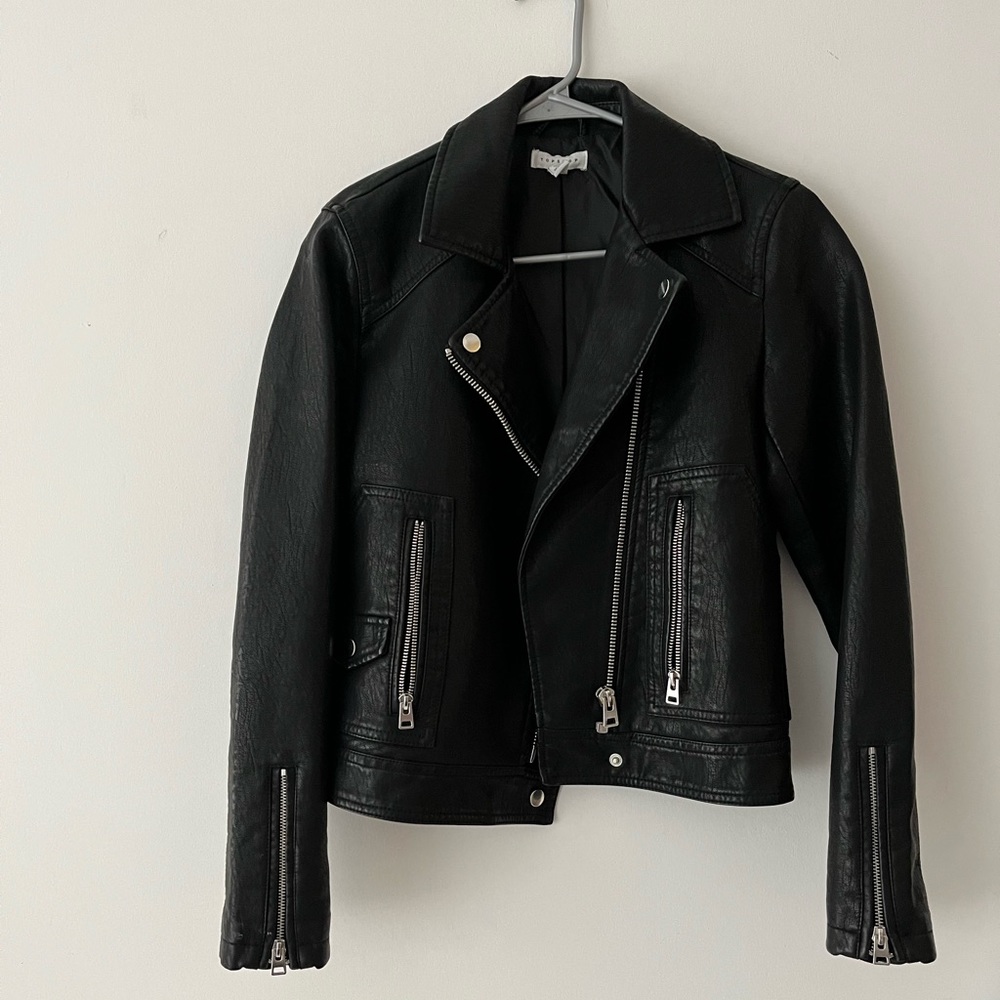 Top shop fitted leather jacket